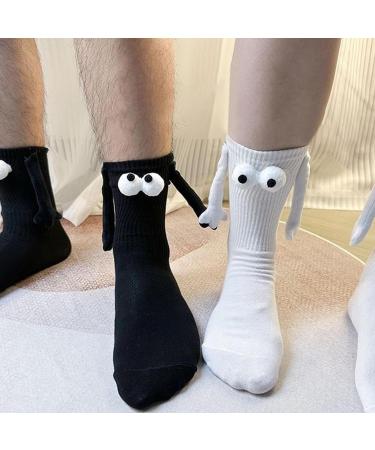 Magnetic Suction 3D Couple Socks - Funny Hand Holding Socks for Men & Women - 3 Pairs Black - Buy Online on SooperMarket.com