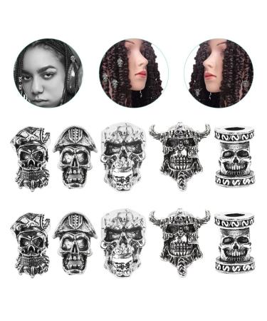 KALLORY Dreadlock Accessories - Viking Beard Beads, Skull & Antique Hair Beads - 10pcs - Buy Online on SooperMarket.com