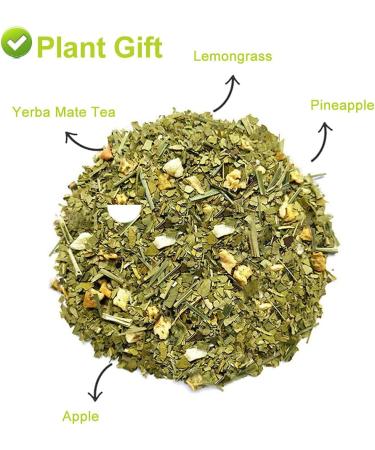 Plant Gift Lemon Yerba Mate Tea Oganic Fruit Herbal Tea All Natural Flavors Loose Apple Pineapple Non GMO Vegan Tea Bags Into Iced Tea & Hot Tea 70G/2.5oz - Buy Online on SooperMarket.com