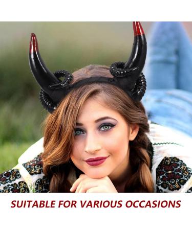 Cabilock Sheep Horns Headband Gothic Sheep Horn Hairbands Devil Horn Headband Animal Cartoon Show Headdress Photo Props for Fancy Dress Cosplay Costume - Buy Online on SooperMarket.com