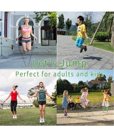 Adjustable 270cm Kids Jump Rope - Wooden Handle & Cotton Rope for Boys & Girls - Green Fitness Spring Rope - Buy Online on SooperMarket.com