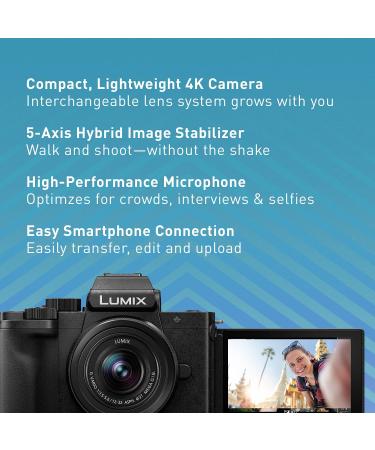 Panasonic LUMIX G100 4K Mirrorless Camera with Built-in Microphone, 12-32mm Lens, Micro Four Thirds System - Black - Buy Online on SooperMarket.com
