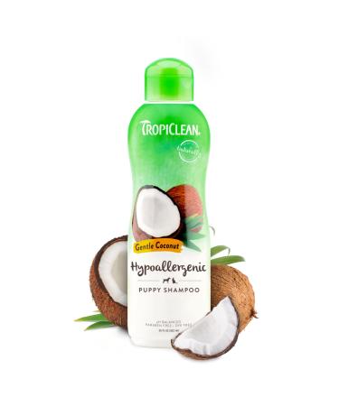 TropiClean Dog Shampoo Grooming Supplies - Hypoallergenic Puppy & Kitten Shampoo Gentle Cleansing for Sensitive Skin - Derived from Natural Ingredients - Used by Groomers - Gentle Coconut 355ml