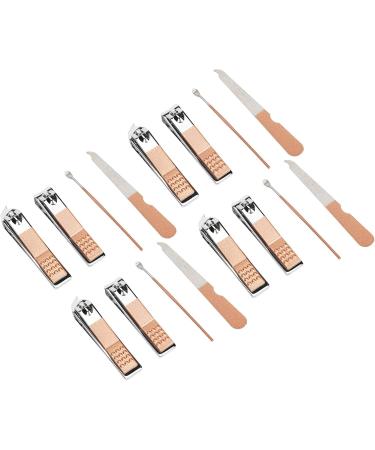 Stainless Steel Nail Clippers Set 4 Set Nail Clippers Beauty Tools Includes Ear Spoons and Nail Files with Pink PU Storage Bags for Grooming Manicure - Buy Online on SooperMarket.com