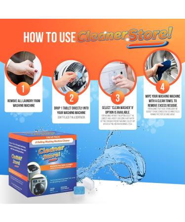 Instantly Fresh Washing Machine Cleaner Tablets - Deep Cleaning for Front Load & Top Load Washers (20 Count) - Buy Online on SooperMarket.com