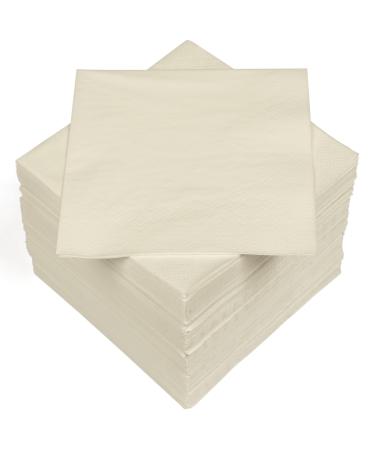 HEKU 100 single-colored napkins 3-layer 33x33cm i Uniform quality for events & gastronomy I practical 5-pack I highly absorbent and stylish cream