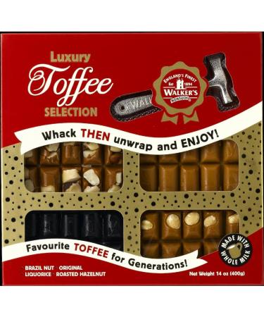 Nonsuch Luxury Toffee Selection Hammer Pack 400g - Roasted Hazelnut Original Creamy Liquorice and Fruit & Nut - Buy Online on SooperMarket.com