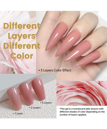 YTD Likomey Nude Gel Nail Polish 15ml - Rose Pink Translucent French Jelly Skin Tone UV Varnish - Buy Online on SooperMarket.com