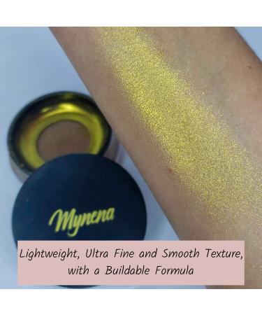 Mynena Yellow Gold Highlighter Powder for Face and Body Vegan, Paraben-Free, Cruelty-Free - Buy Online on SooperMarket.com