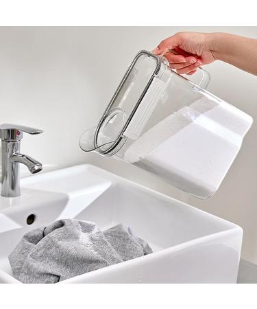Laundry Detergent Dispenser 2.7L Washing Powder Storage Clear Liquid Laundry Detergent Container Storage Box with Measuring Cup Washing Powder Softener Dispenser Lotion Package Container - Buy Online on SooperMarket.com