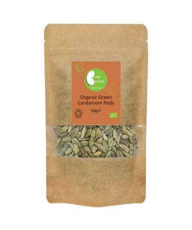 Organic Green Cardamom Pods -Certified Organic- by Busy Beans Organic (50g)