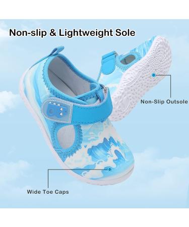 Besroad Kids Water Sport Shoes Toddler Outdoor Quick Dry Aqua Sneakers 6-6.5 Sea Wave - Buy Online on SooperMarket.com