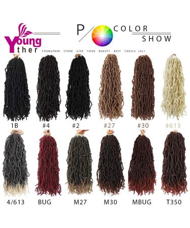 Youngther 24 Inch Faux Locs Crochet Hair 6-Pack - Pre-looped Synthetic Braiding Hair for Black Women (1B) - Buy Online on SooperMarket.com