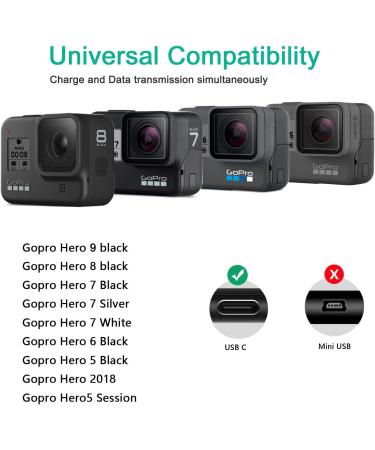 SCOVEE USB Type C Charging Cable for GoPro Hero 9/8/7/6/5/2018 - 5FT USB-C Charger Power Cord for GoPro Cameras - Buy Online on SooperMarket.com