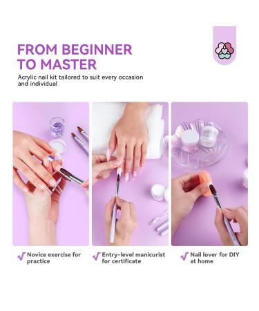 SAVILAND Acrylic Nail Kit with Nail Drill - Professional Acrylic Powder & Liquid Set for Beginners & Nail Salon - Clear White Pink - Complete DIY Nails Set - Buy Online on SooperMarket.com