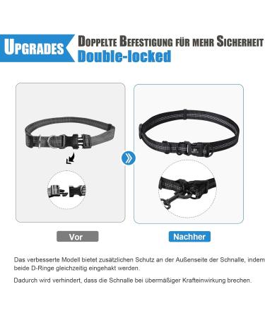 Snocyo Jogging Leash for Dogs | Elastic & Reflective Leash for Medium & Large Dogs | Double Handle & Waist Belt | Black & Blue - Buy Online on SooperMarket.com