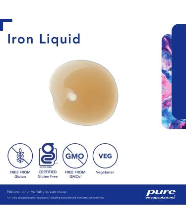 Pure Encapsulations - Iron liquid - Hypoallergenic Supplement Supports Hemoglobin and Myoglobin Function* - 120 ml Liquid - Buy Online on SooperMarket.com