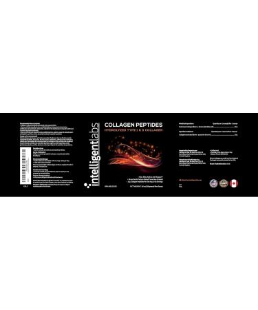 Intelligent Labs Hydrolyzed Type 1 and 3 Collagen Peptides Powder 100% Cruelty-Free and Grass-Fed Bovine Supports Healthy Hair Skin Nails & Joints 11g per Serving 41 Servings a Bottle - Buy Online on SooperMarket.com