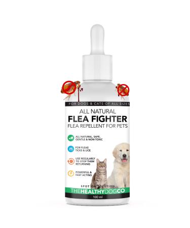 The Healthy Dog Co - Flea Treatment for Dogs - Spot On Flea Treatment for Dogs - Flea and Tick Treatment for Dogs - Dog Flea Treatment - Dog Flea and Tick Treatment - Tick Treatment for Dogs 100 ml