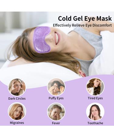 Cavoilu 2Pack Gel Eye Mask for Dark Circles & Puffiness - Hot & Cold Cooling, Reusable, Stress Relief - Purple - Buy Online on SooperMarket.com