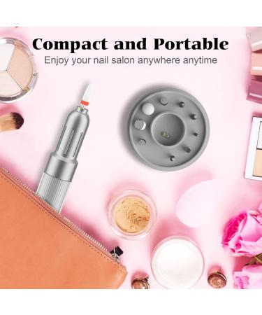 Portable Electric Nail File Kit | Rechargeable Base | 12 Bits | 6 Speeds | Professional Nail Drill for Acrylic Gel Nails | Gifts for Women - Buy Online on SooperMarket.com