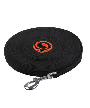 Pet Prime 10m Long Line Dog Lead Dog Lead with Padded Handle Long Dog Training Lead Pet Flat Leash with Loop for Small Medium & Large Dogs Heavy Duty Nylon Dog Lead 1 Inch Wide (10m/32ft)