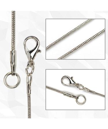 Forise 1.2mm Silver Plated Snake Necklace Chains - 24 Pcs, 18 Inch for Jewelry Making - Buy Online on SooperMarket.com