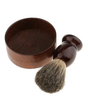 F Fityle Wooden Men's Shaving Brush & Bowl | Premium Barber Beard Care Essentials - International Shipping - Buy Online on SooperMarket.com