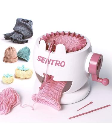 Knitting Machine SENTRO 22 Needles Machines Smart Weaving Loom DIY Board Rotating Machines for Adults and Kids  White