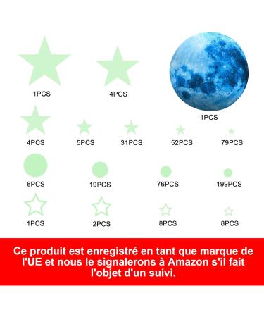 Glow in the Dark Stars and Moon Wall Decals - Kids Ceiling Stars for Nursery, Bedroom, Living Room - Buy Online on SooperMarket.com