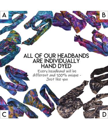 Buy Charm Tie Dye Headband | Bohemian Hippie Elastic Bandana for Men & Women | Retro 60's Psychedelic Flower Pattern - Buy Online on SooperMarket.com