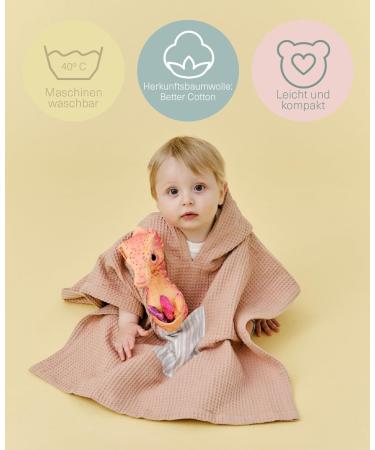 Molis & Co. Kids Batheponcho | Hooded Beach Towel for 1-2 Years | Stripes | Oeko-Tex 100 Certified | Light & Compact Bathrobe in Altrosa - Buy Online on SooperMarket.com