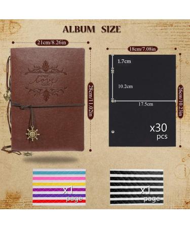 AIOR Photo Album Scrapbook  11 x 8.3 Inches 60 Black Pages Refillable Vintage Leather Scrapbook Album  DIY Memory Book  Couple Lover Anniversary Valentines Day Gifts for Him Her (Love) - Buy Online on SooperMarket.com