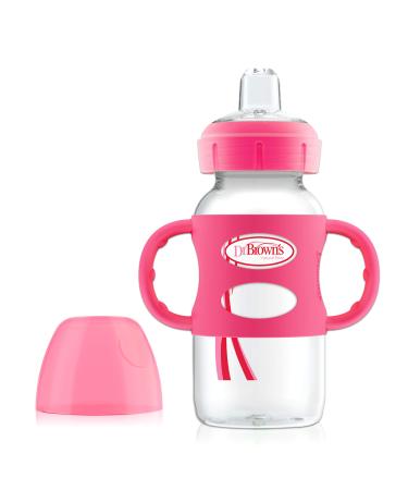 Dr. Brown's Wide-Neck Sippy Bottle 6M+ Pink 9 oz (270 ml)