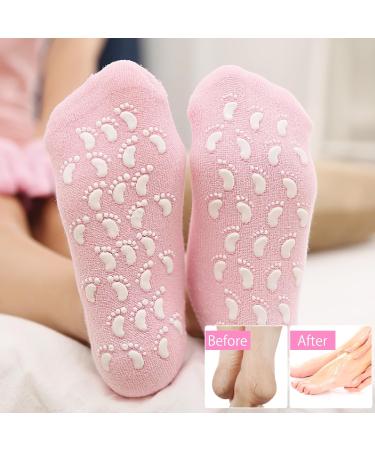 Moisturizing Gel Socks for Cracked Feet | 2 Pairs Spa Foot Care for Men & Women | Reusable Foot Repair Socks - Buy Online on SooperMarket.com