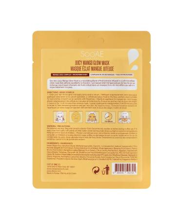 Soo AE Juicy Mango Glow Sheet Mask - Hydrating Korean Skin Care | 12 Pack - Buy Online on SooperMarket.com