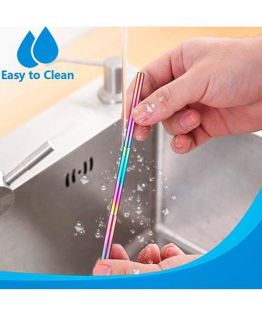 Chargenyang 2 Pack Telescopic Reusable Straw Collapsible Stainless Steel Straws Portable Metal Drinking Straws with Aluminum Key-Ring Case & Cleaning Brush for Travel Home Work.(Black and Rose Gold) - Buy Online on SooperMarket.com
