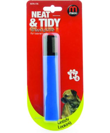 Mikki Dog Puppy Grooming Stripping Knife | Handheld Stripping Blade Tool for Coarse Hair Coats - Blue - Buy Online on SooperMarket.com