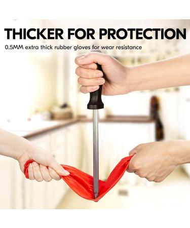 Vgo Reusable Household Gloves | Long Sleeve Latex Cleaning Gloves | Size M Red RB2143 | 1 Pair - Buy Online on SooperMarket.com