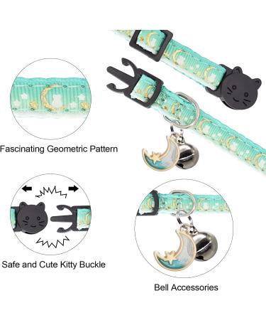 Giecooh 2 Pack Breakaway Cat Collar with Bells - Adjustable Kitten Safety Collars for Boys & Girls - Teal+Purple - 7-11 - Buy Online on SooperMarket.com