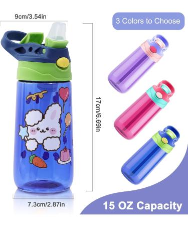 16oz Kids Water Bottle with Leak-Proof Straw for School | BPA-Free Spout Lid for Boys & Girls - Buy Online on SooperMarket.com