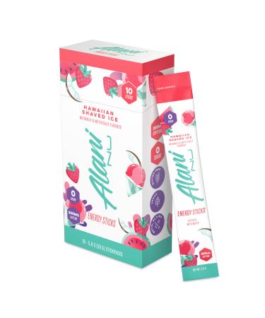 Alani Nu Energy Stick Packets Activate with Water 200mg Caffeine Zero Sugar 30mcg Biotin Formulated with Amino Acids Like L-Theanine to Prevent Crashing Hawaiian Shaved Ice 10 Sticks Per Pack