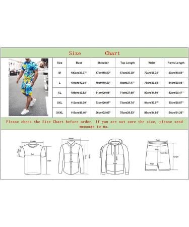 Men's 2-Piece Summer Outfit Set | Beach Shorts & Printed Shirt | White-8 Large - Buy Online on SooperMarket.com