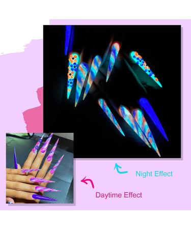 SAVILAND 2 in 1 Glow in The Dark Gel Paint Set - 6 Neon Colors DIY Nail Art Kit - Buy Online on SooperMarket.com