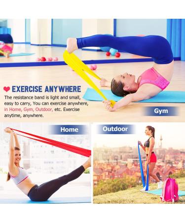 Non-Latex Resistance Bands Set for Physical Therapy, Yoga, Pilates - 4.9FT Yellow Red Blue - Set of 3 Elastic Bands for Home Workouts - Buy Online on SooperMarket.com