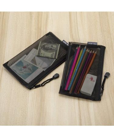 6-Piece Cosmetic Pocket Set - A5 & A6 Black Zip Bags for Travel | Stylish Pencil Case & Hanging Organizer - Buy Online on SooperMarket.com