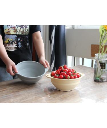 Silicone Collapsible Bowls - 2 Pack, Beige | Ideal for Camping & Hiking | 100% Food-Grade Silicone - Buy Online on SooperMarket.com