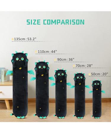 Mewaii 90cm Black Plush Cat Toy | Cuddly Long Kittens with Big Eyes - Perfect Gift & Soft Pillow - Buy Online on SooperMarket.com