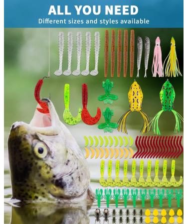 GOANDO 380 Pcs Freshwater Fishing Lures Kit - Bass, Trout, Salmon Bait Tackle Box with Spoon Lures, Worms, Crankbait, Jigs, Hooks - Fishing Accessories Set - Buy Online on SooperMarket.com