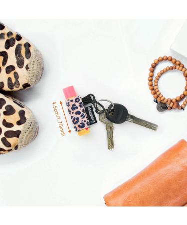 6 Pack Lip Balm Holder Compact Clip-On Neoprene Sleeve - Leopard & Flower Design - Buy Online on SooperMarket.com